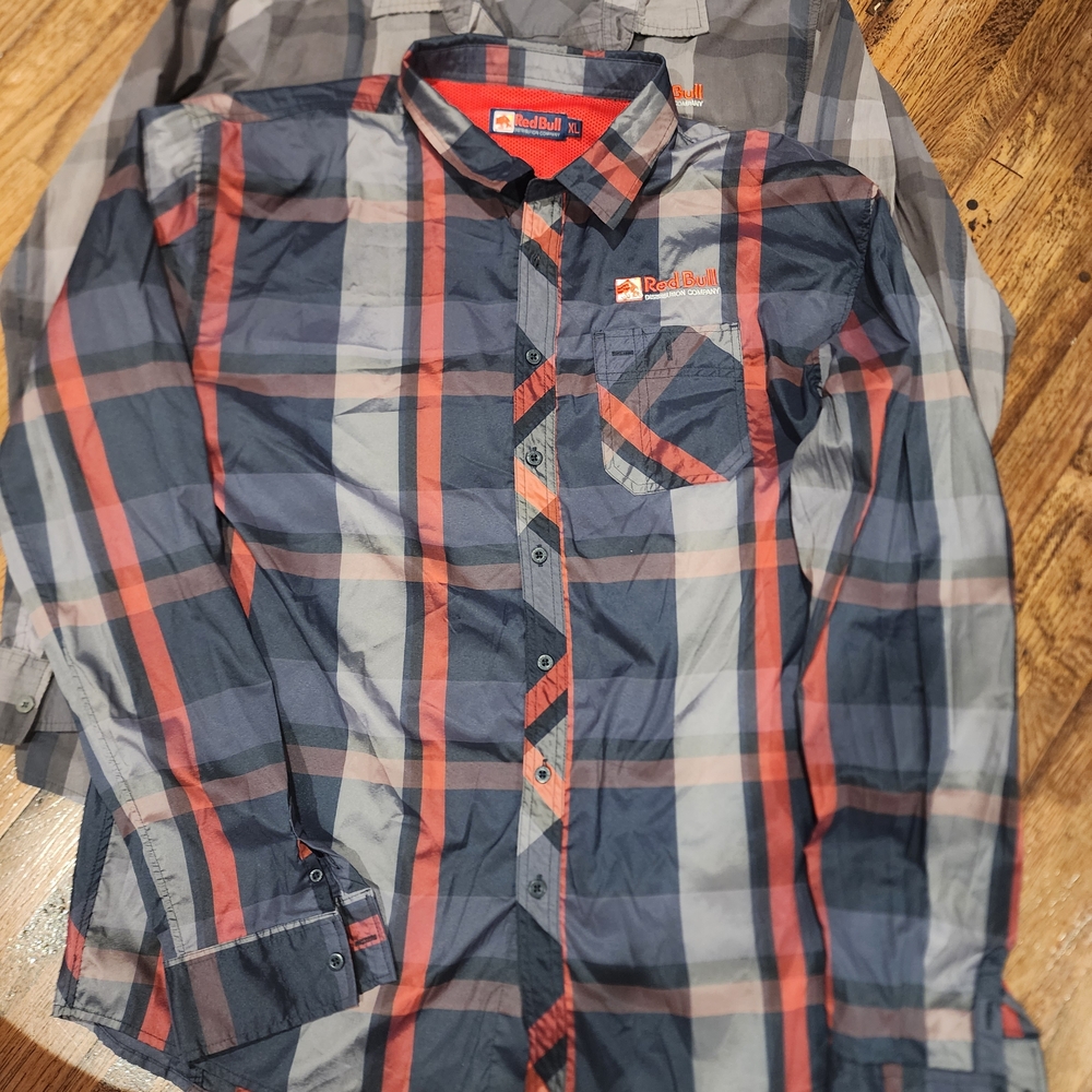 Red Bull Men's Plaid Shirt - Blue and Red